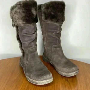 BARETRAPS Emilse Winter BOOTS Soft Suede Leather Faux Fur Lining Zips 7.5